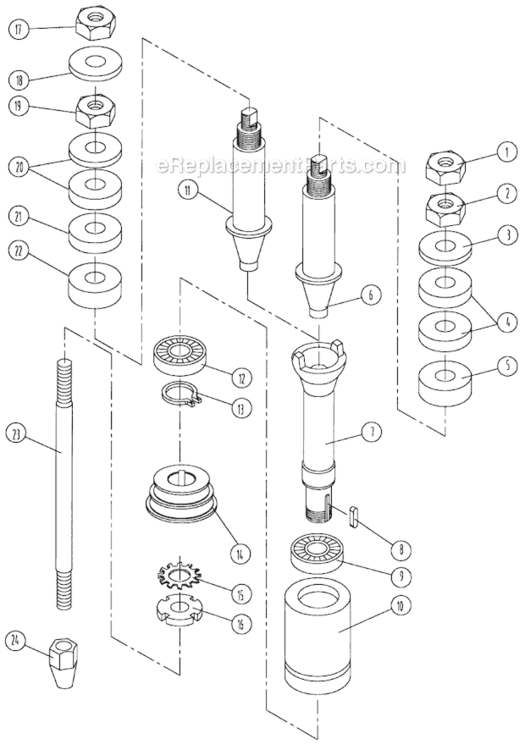 Page C Diagram and Parts List for JWS-25CS 708322 Jet Shaper