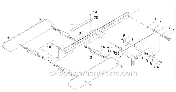 Page C Diagram and Parts List for JWSS-10CS 708781 Jet Table Saw