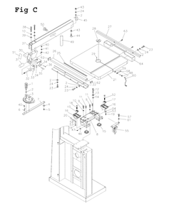 Fig-2 Diagram and Parts List for VBS-18MW 414418 Jet Table Saw