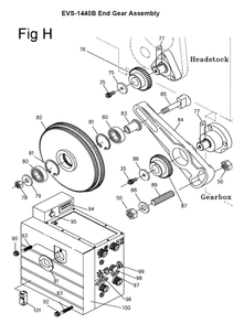 Fig-14 Diagram and Parts List for 311450  Jet Lathe