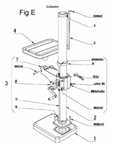 Fig-5 Diagram and Parts List for 354030  Jet Drill Press