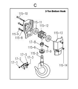 Fig-3 Diagram and Parts List for 212000  Jet Hoist & Winch