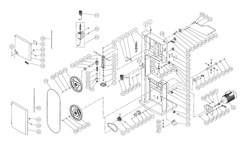 Fig-0 Diagram and Parts List for 714700  Jet Table Saw