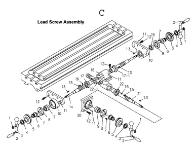 Part Location Diagram of MT-022 Jet Cross Feed Nut