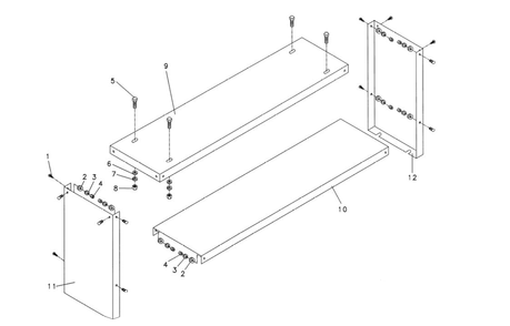 Page 1 Diagram and Parts List for 754024  Jet Tool Stand & Cart