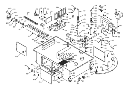 Fig-2 Diagram and Parts List for 413411  Jet Table Saw