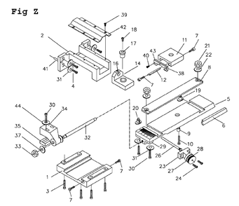Fig-26 Diagram and Parts List for GH-1860ZX 321961 Jet Lathe
