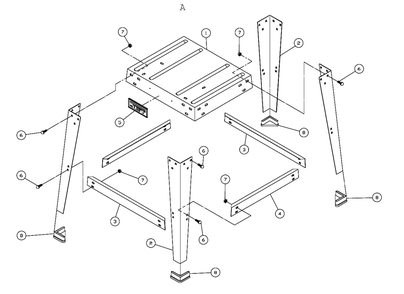 Fig-1 Diagram and Parts List for 708113A  Jet Table Saw