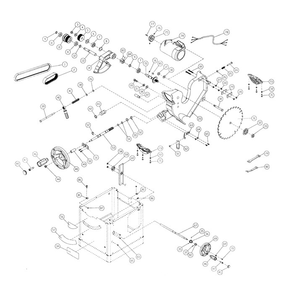 Motor And Trunnion Diagram and Parts List for 708482K JPS-10 Jet Table Saw