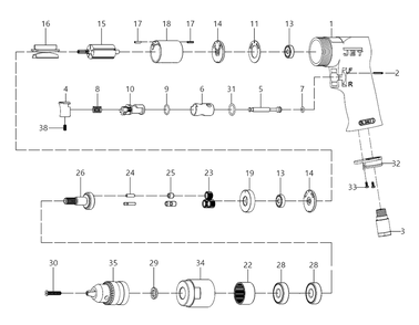Fig-0 Diagram and Parts List for 505600  Jet Drill