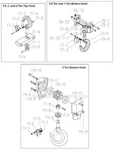 Page D Diagram and Parts List for 1SS-1C-10  Jet Hoist & Winch