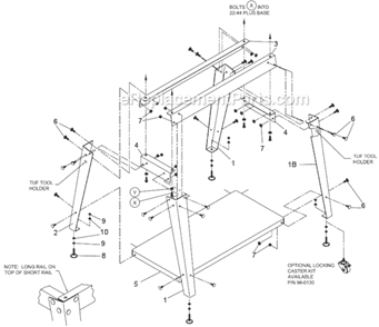 Part Location Diagram of CM9-2244PLUS-304 Jet RAIL- SHORT