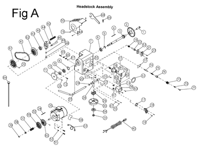 Fig-1 Diagram and Parts List for 708358  Jet Lathe
