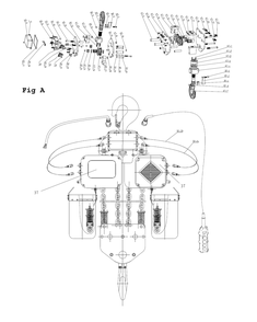 Fig-1 Diagram and Parts List for VOLT-1-4T 182510 Jet Hoist & Winch