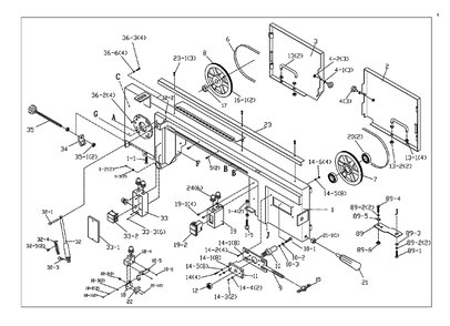 Fig-0 Diagram and Parts List for 424460  Jet Table Saw