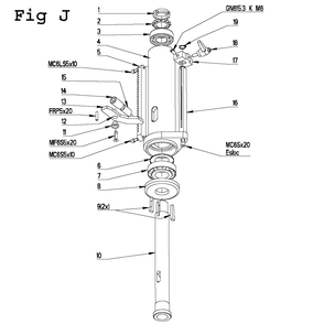 Fig-8 Diagram and Parts List for J-A2608M-PF4 354031 Jet Drill Press
