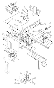Model J-4300a Belt Sander Assembly Diagram and Parts List for 414603 J-4401A Jet Sander