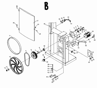 Fig-1 Diagram and Parts List for 710751B  Jet Table Saw