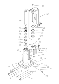 Fig-0 Diagram and Parts List for JTJ-2ST 454502 Jet Hand Truck & Dolly