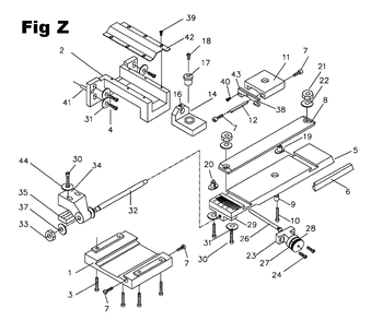 Fig-26 Diagram and Parts List for GH-1440W-3 322406 Jet Lathe