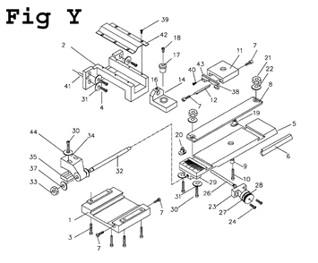Fig-25 Diagram and Parts List for GH-1640ZK 321852 Jet Lathe