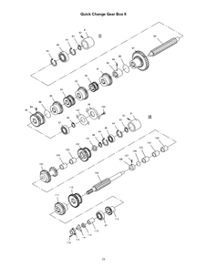 Quick Change Gear Box Ii Diagram and Parts List for 321139 ZX Jet Lathe