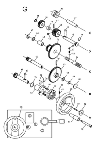 Fig-7 Diagram and Parts List for 321142  Jet Lathe