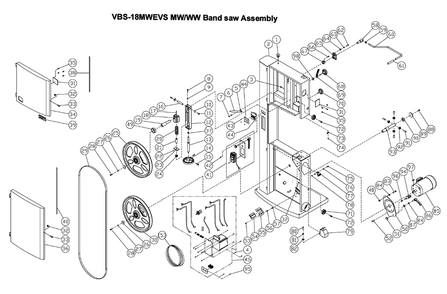 Fig-0 Diagram and Parts List for 414428  Jet Table Saw