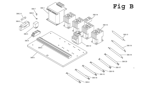 Part Location Diagram of EHB1018VM-308-15 Jet Motor Cable