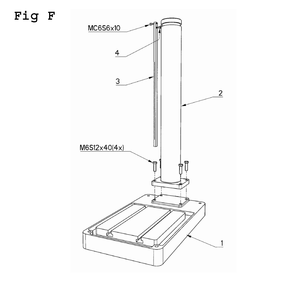 Fig-4 Diagram and Parts List for J-A2608M-PF4 354031 Jet Drill Press