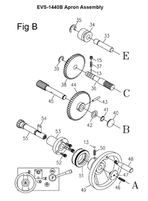 Fig-7 Diagram and Parts List for 311450  Jet Lathe
