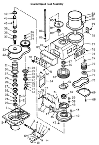 Inverter Speed Head Assembly Diagram and Parts List for 690155 JTM-1050EVS Jet Metal Work & Weld