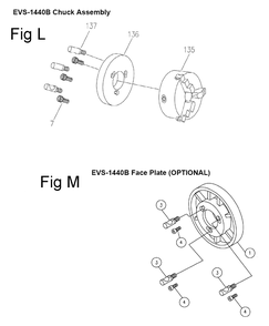 Fig-18 Diagram and Parts List for 311450  Jet Lathe