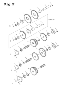 Fig-8 Diagram and Parts List for GH-1640ZX 321439 Jet Lathe