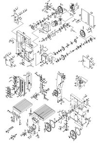 Band Saw Diagram and Parts List for VBS-3612  Jet Band Saw