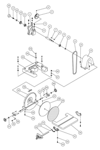 Disc Sander Assembly Diagram and Parts List for 414603 J-4401A Jet Sander
