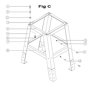 Fig-3 Diagram and Parts List for 727200K  Jet Table Saw