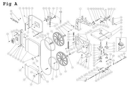 Fig-4 Diagram and Parts List for J-8201 414500 Jet Table Saw
