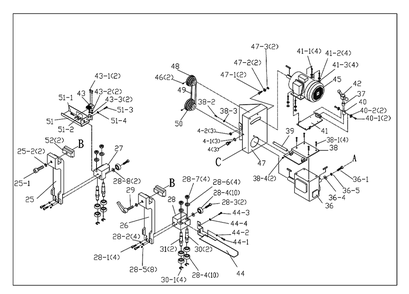 Fig-3 Diagram and Parts List for 424460  Jet Table Saw