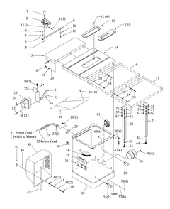 Fig-0 Diagram and Parts List for 708546PK  Jet Table Saw