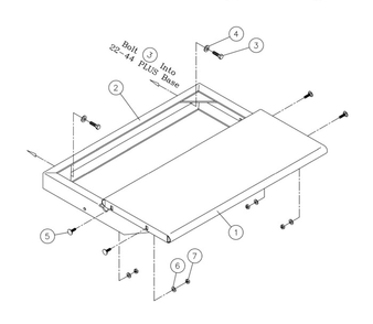 Infeed And Outfeed Tables Diagram and Parts List for 649004K 22-44 Jet Sander