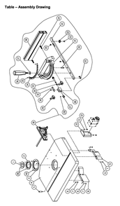 Table Assembly Diagram and Parts List for 1280101C PM2700 Jet Shaper