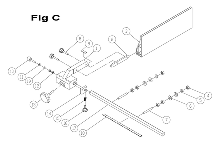 Fig-3 Diagram and Parts List for 714850  Jet Table Saw