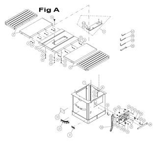 Fig-1 Diagram and Parts List for 725001K  Jet Table Saw