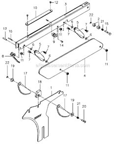 Part Location Diagram of JT9-JTAS10DX-BGA Jet Blade Guard Assembly