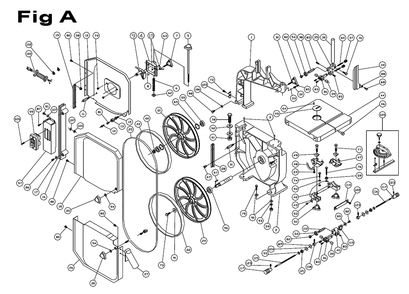 Fig-4 Diagram and Parts List for 414504C  Jet Table Saw