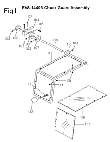 Fig-15 Diagram and Parts List for 311450  Jet Lathe