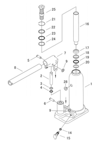 Fig-0 Diagram and Parts List for JHJ-3 453303 Jet Hand Truck & Dolly