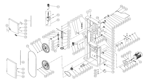 Fig-0 Diagram and Parts List for 714750  Jet Table Saw