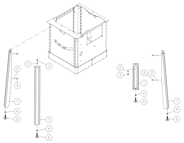 Stand Assembly Diagram and Parts List for JPS2-115  Jet Table Saw